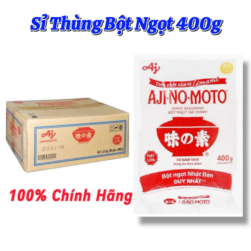 Ảnh Bột Ngọt Ajinomoto 400gr Cánh Lớn (30Gói/Thùng) (30Gói/Thùng)