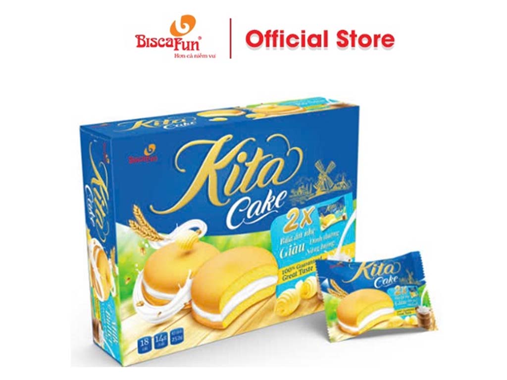 Ảnh Bánh Bông Lan Kita _Khay Bơ Sữa 280gr (12Khây/Thùng)